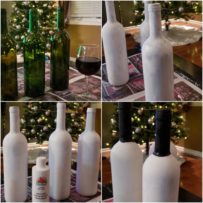 Snowmen Wine Bottle Art
